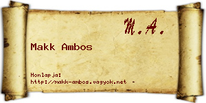 Makk Ambos névjegykártya